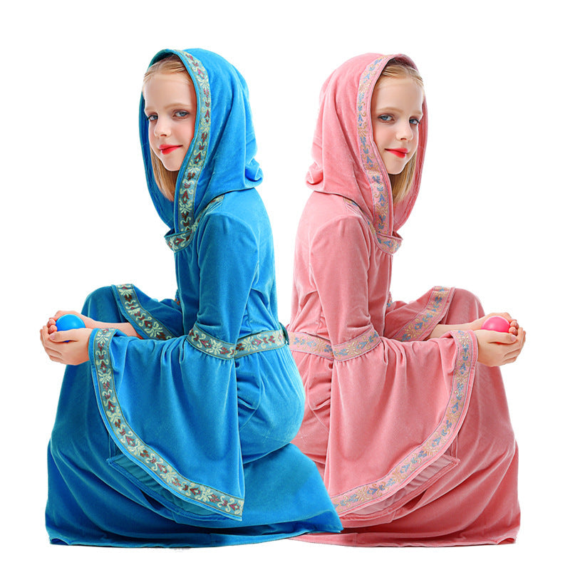 Robe de vampire bleue pour enfants Halloween