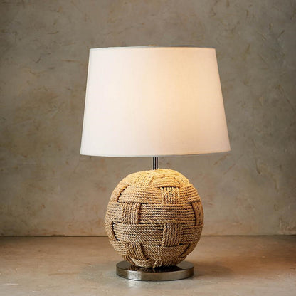 Country Table Lamp Hand-woven Hemp Rope Ball Natural