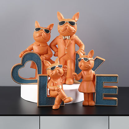 Adornos decorativos para gabinete de TV, porche, forma de perro para el hogar