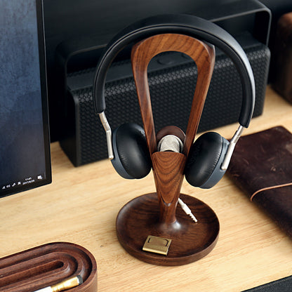 Black Walnut Solid Wood Headphone Stand