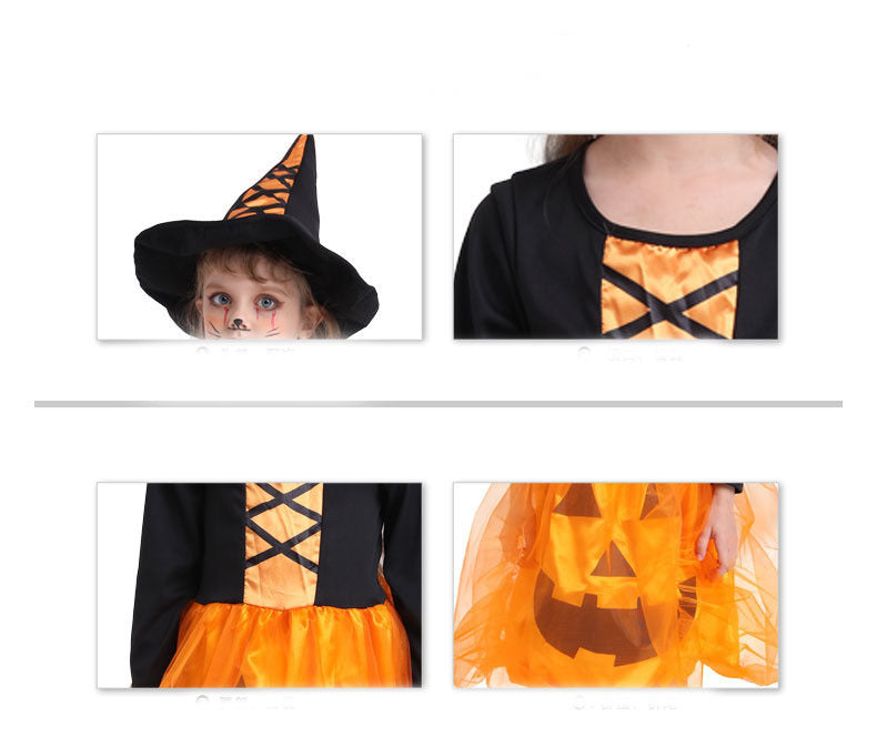 Costume d'Halloween Robe Lumineuse Citrouille pour Enfants