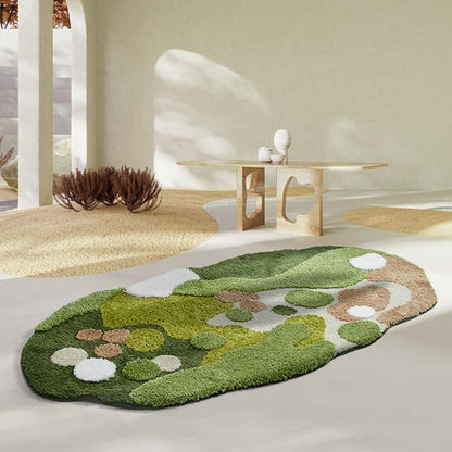 Household Moss Flocking Tea Table Shaped Thickened Bedroom Bedside Blanket