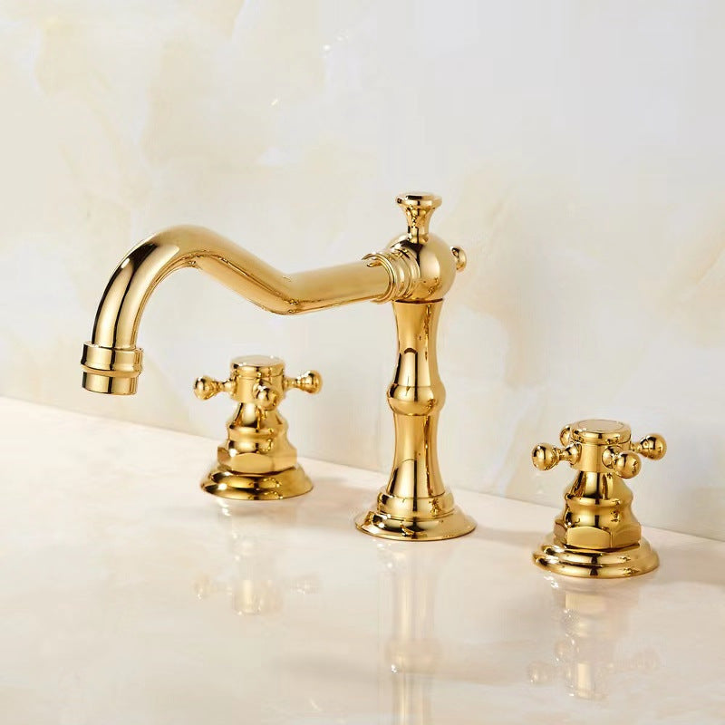 French Retro Three-hole Faucet Bathroom