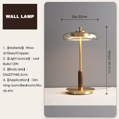 Nordic Light Luxury Brass Walnut Floor Lamp