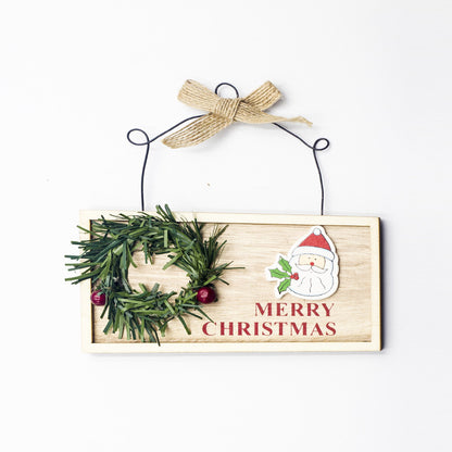 New Wooden Square Painted Christmas Doorplate