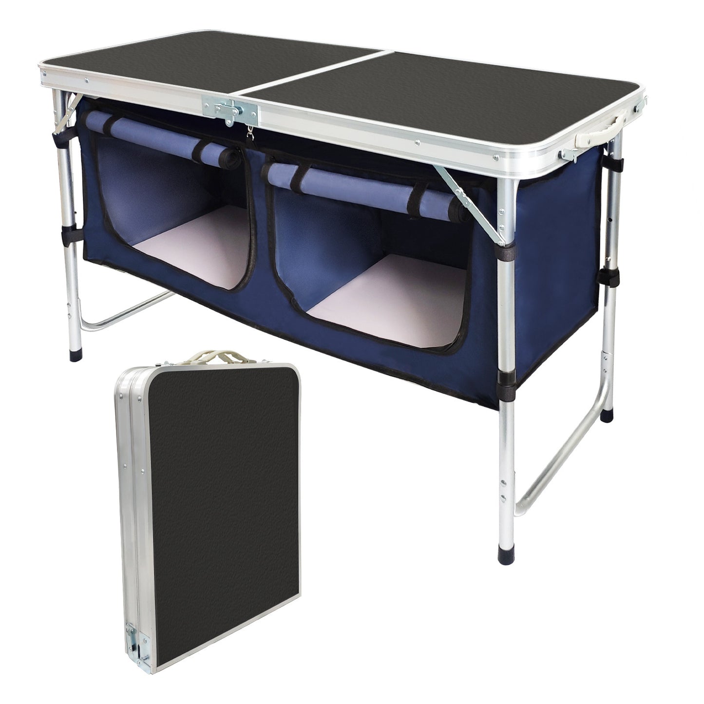 Table pliante de camping populaire avec armoire en tissu