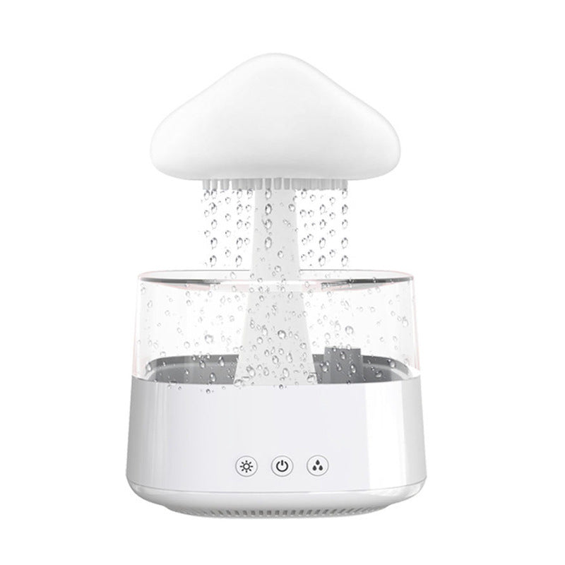 Humidificador de escritorio 2 en 1, difusor Zen de aceite esencial de aromaterapia con nube de lluvia y lámpara de seta con luz nocturna de nube de lluvia