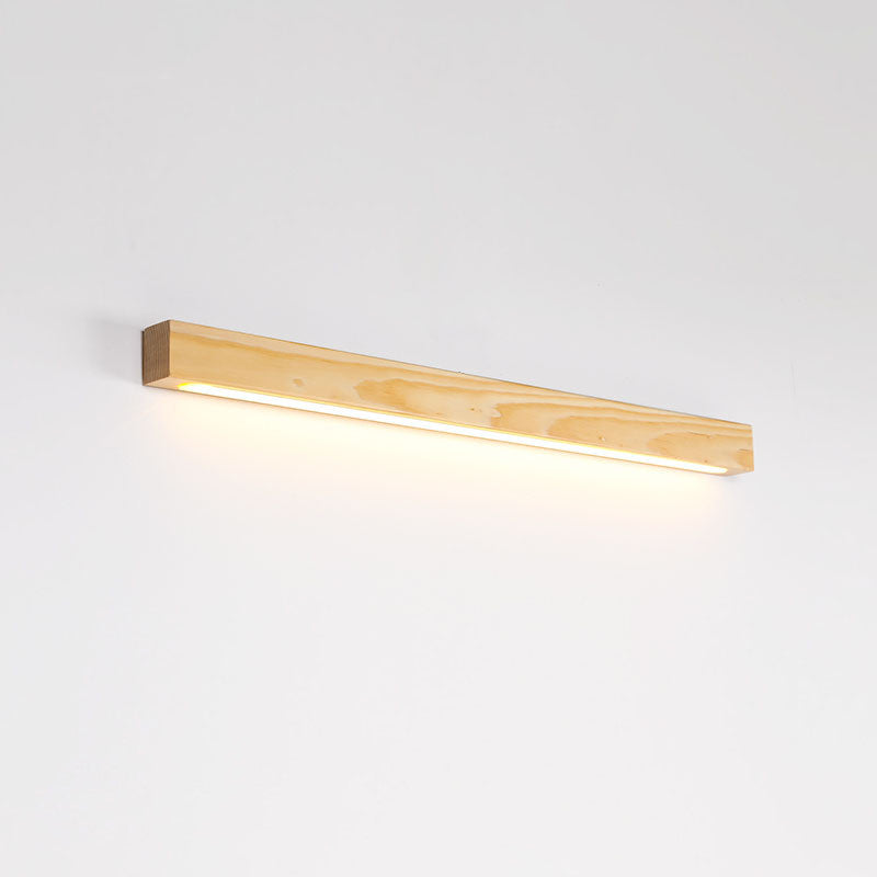 Walnut Color Log Strip Wall Lamp Modern Minimalist