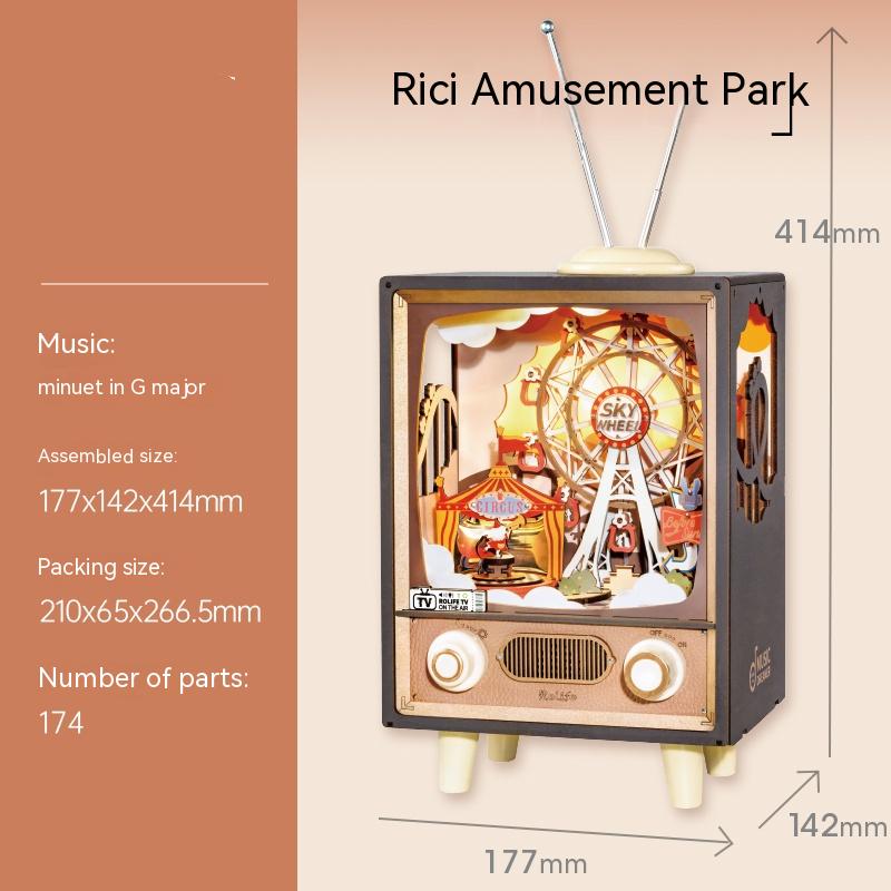 Rompecabezas 3d modelo ensamblado de madera del parque de atracciones Sunset