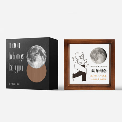 Customized Transparent Moon Frame For Couples On The Day Of Birth