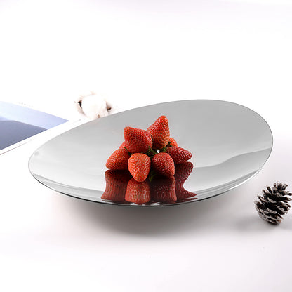 Plato de fruta con forma de acero inoxidable