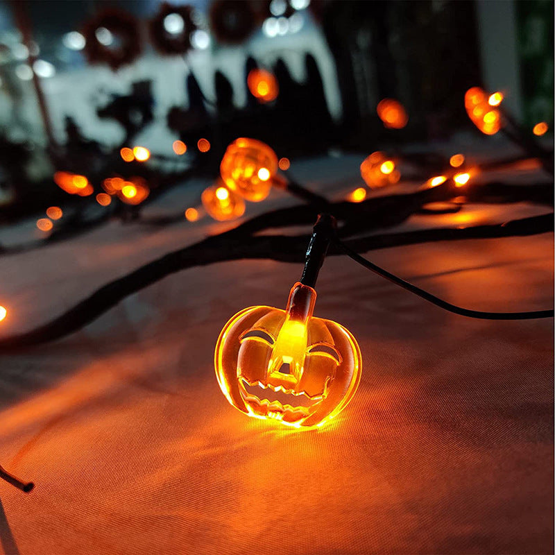 Guirlande lumineuse LED en forme de vigne de saule pour Halloween, décoration de citrouille chauve-souris de dessin animé Cool pour décoration intérieure et extérieure de maison de fête