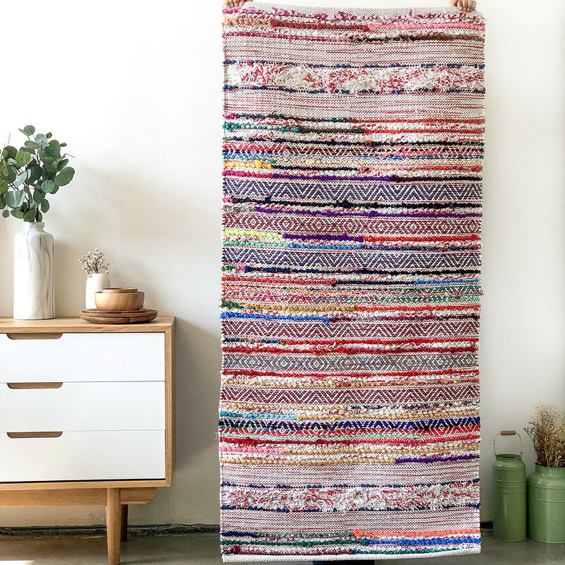 Handwoven Cotton Rug Living Room Bedroom Bedside Blanket