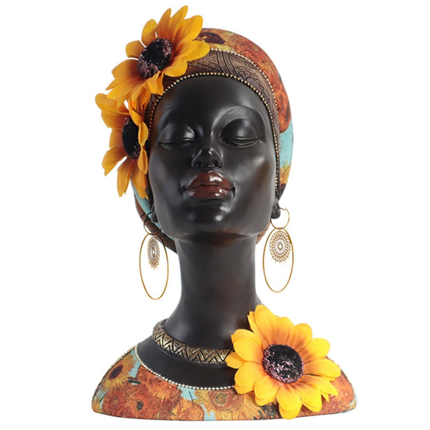 Black Girl Portrait Resin Home Soft Decoration