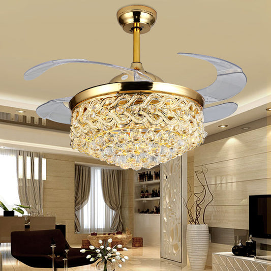 Dining Room Crystal Invisible Fan Lamp