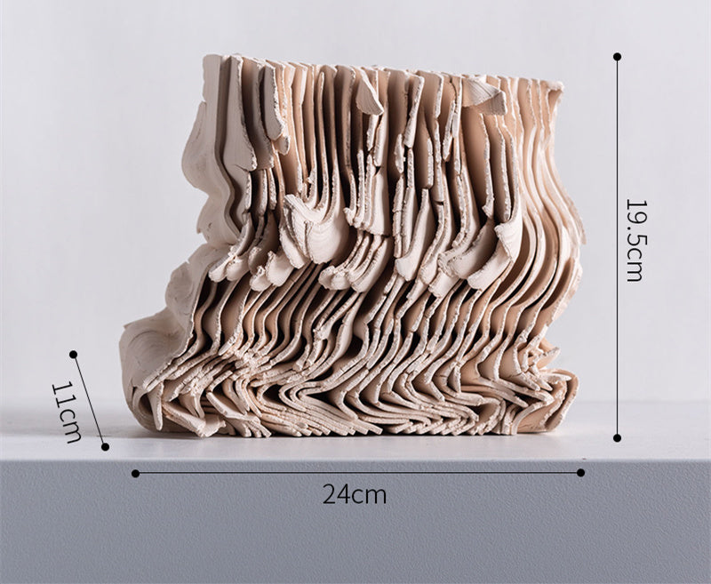 Decoración de jarrón de cerámica plegable para sala de estar