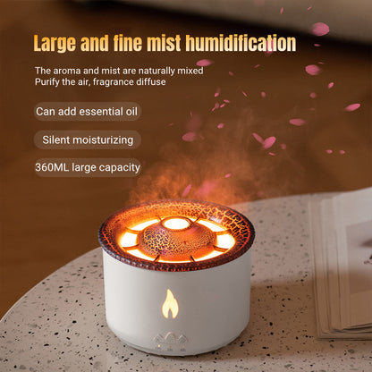 Humidificateur d'huile essentielle ultrasonique créatif, Machine d'aromathérapie volcanique, diffuseur d'humidificateur de flamme d'air de méduse