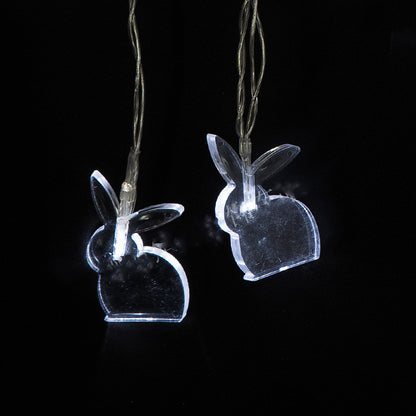 Guirlandes lumineuses décoratives en fil transparent à LED, lapin de pâques, animaux