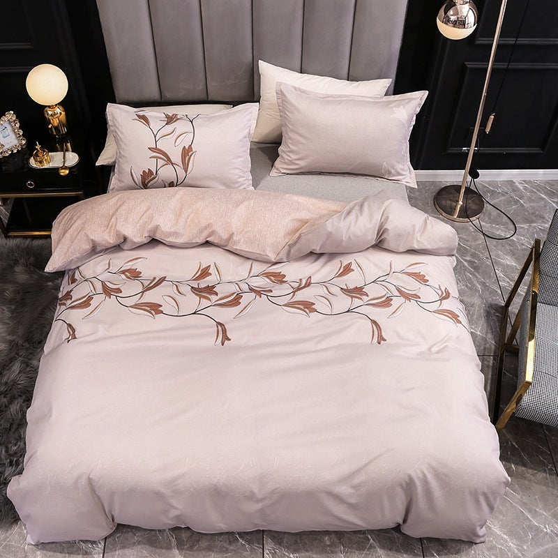 Three-piece Bedding Set, Plain Quilt Cover, Pillowcase, Four-piece Set Without Bed Linen