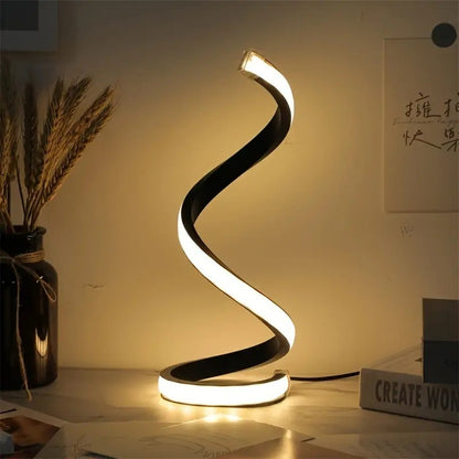 Lámpara de mesa decorativa moderna con luz LED circular de escritorio, tres en uno, con alimentación por USB