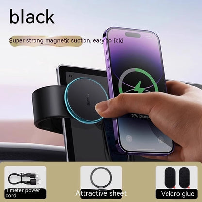 Magnetic Bendable Car Mobile Phone Holder Wireless Charger Phone Holder 15W Car Dash Mount Compatible With Phone