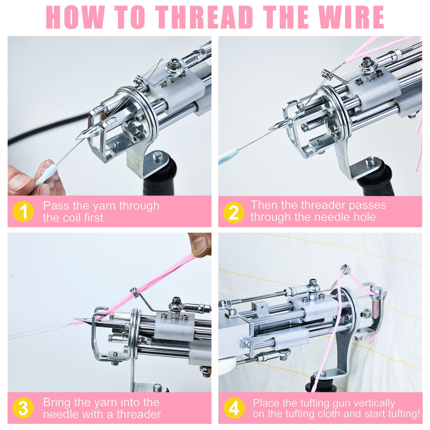 Pistolet électrique deux-en-un pour tissage de tapis électrique, velours coupéPiquada