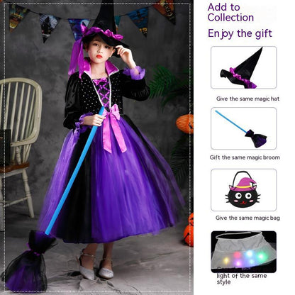 Costume de spectacle d'Halloween pour filles, robe lumineuse