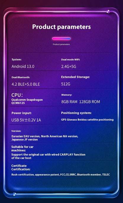 Voiture originale de boîte de mise en réseau de voiture intelligente de Carplay câblée à Qualcomm sans fil