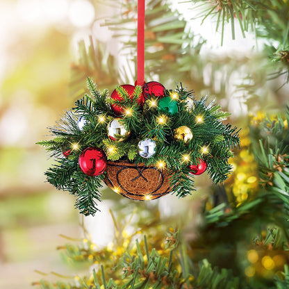 Home Christmas Tree Flower Basket Hanging Basket Shape Decorations Pendant