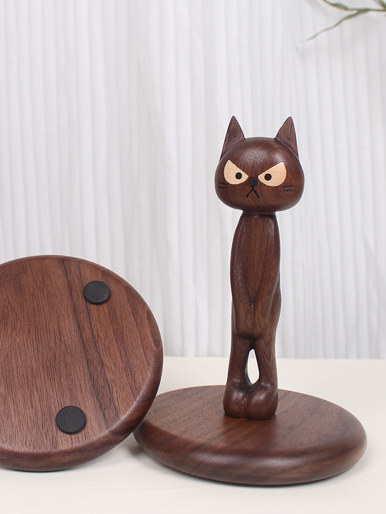 Soporte para pañuelos de madera para gatos