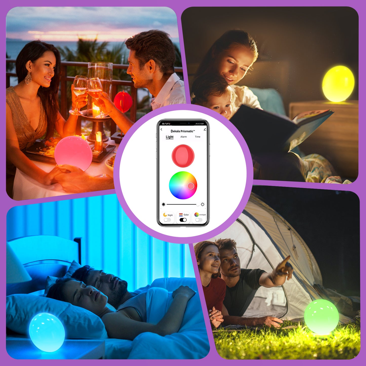 Lampe d'ambiance LED colorée, lampe de Table d'intérieur, veilleuse