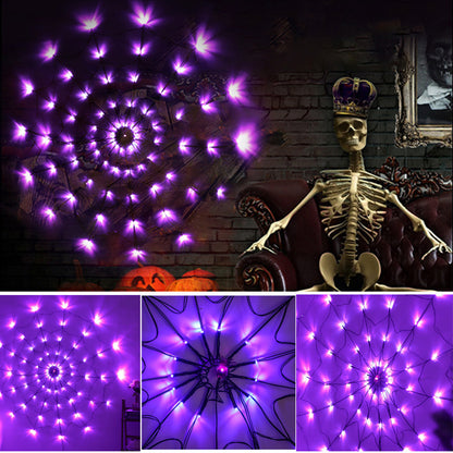 Lumières LED en toile d'araignée pour décoration d'Halloween