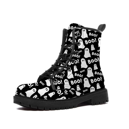 Botas con estampado de dibujos animados de Halloween para mujer