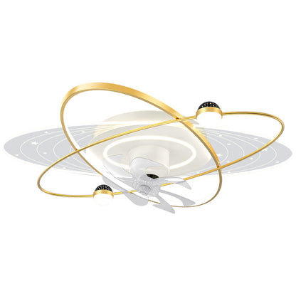 Modern Simple Bedroom Living Room Projection Fan Overhead Light