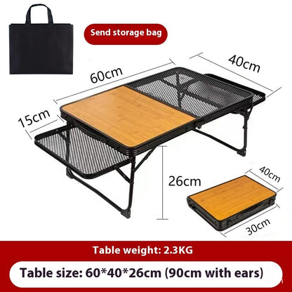 Outdoor Folding Table Portable Round Picnic Table Camping