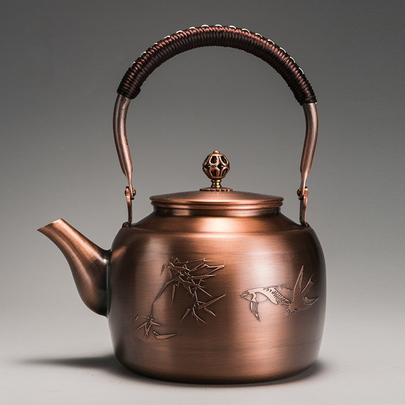 Copper Boiling Water Manual Mechanism Antique Tea Brewing Pot