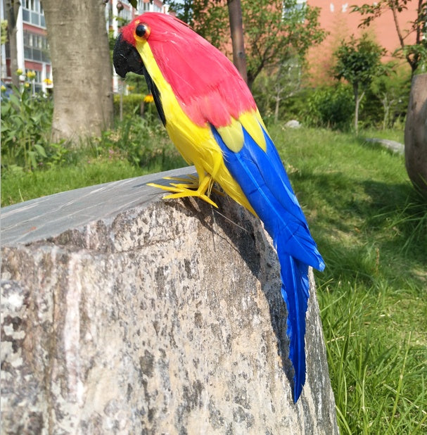 Simulación de plumas, loro, pájaro, decoración del hogar, decoración de jaula