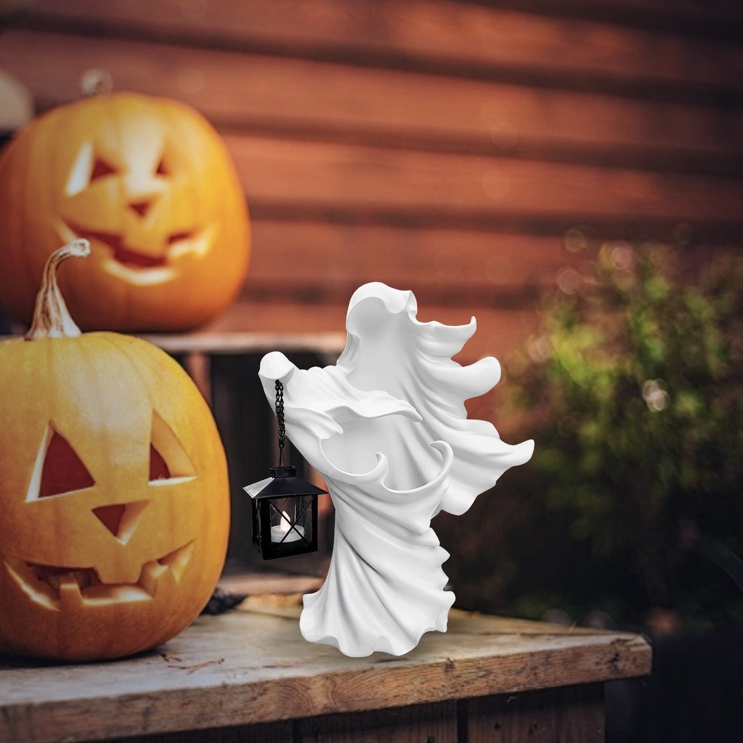 Escultura de fantasma sin rostro, escultura de resina Ghoul de Halloween, decoración de fiesta para decoración del hogar