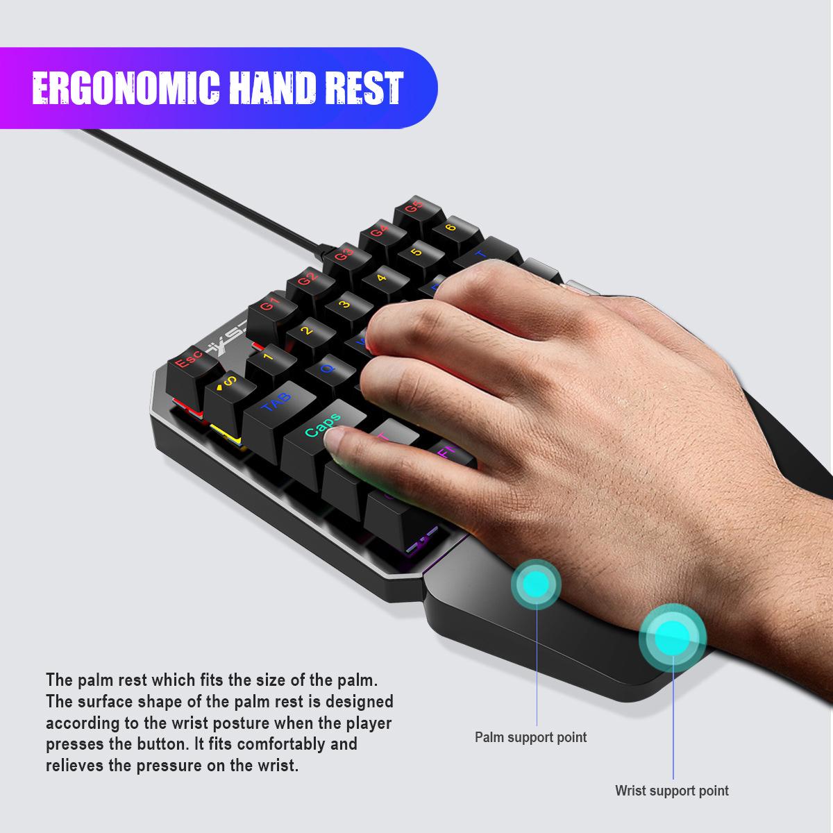 Mini teclado mecánico de una mano con 35 teclas