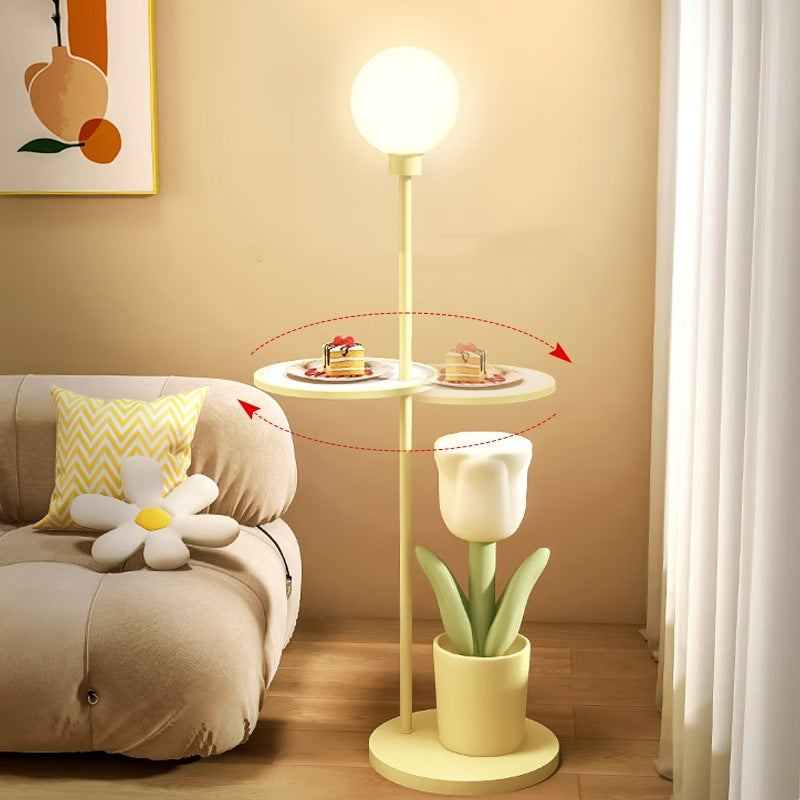 Lámpara de Pie Tulipa para Dormitorio Infantil Lámpara de Noche Red Piezas de Decoración Rojas