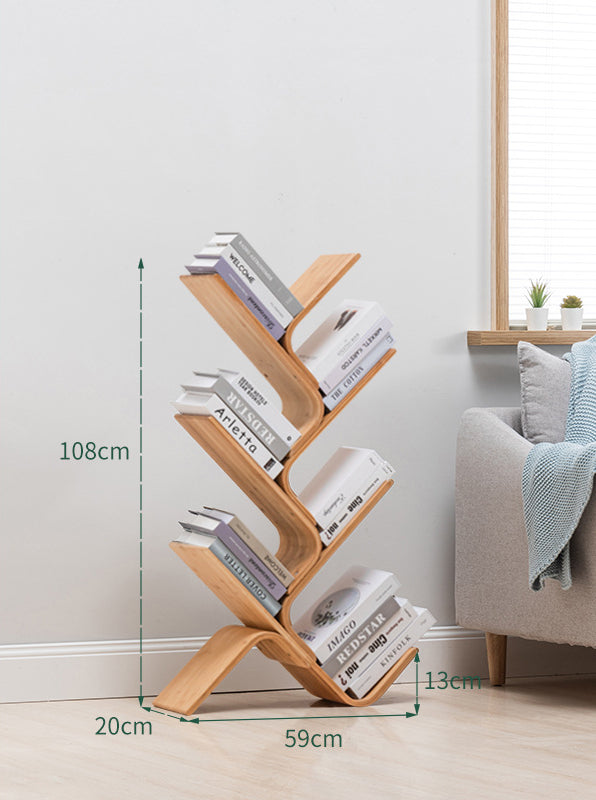 Bamboo Court Floor To Floor Bookshelf For Simple Storage And Multiple Layers