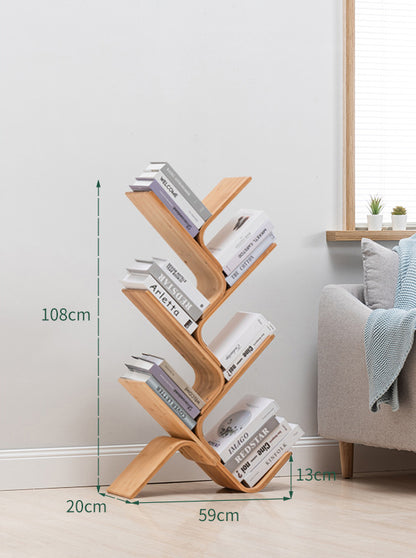 Bamboo Court Floor To Floor Bookshelf For Simple Storage And Multiple Layers