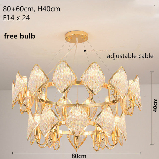 Modern French Luxury Living Room Crystal Chandelier