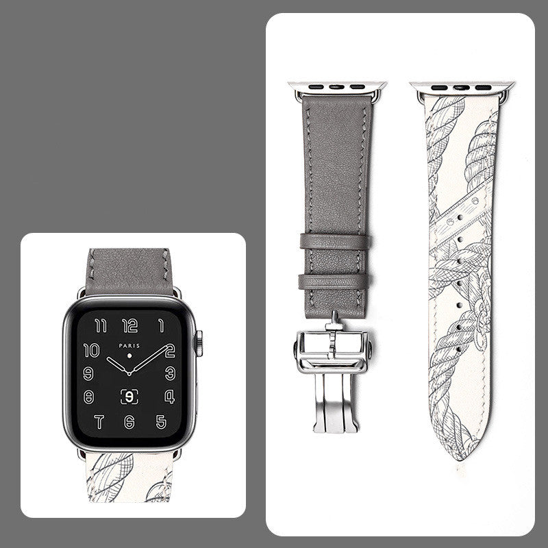 Smartwatch Butterfly Clasp Hand-stitched Strap