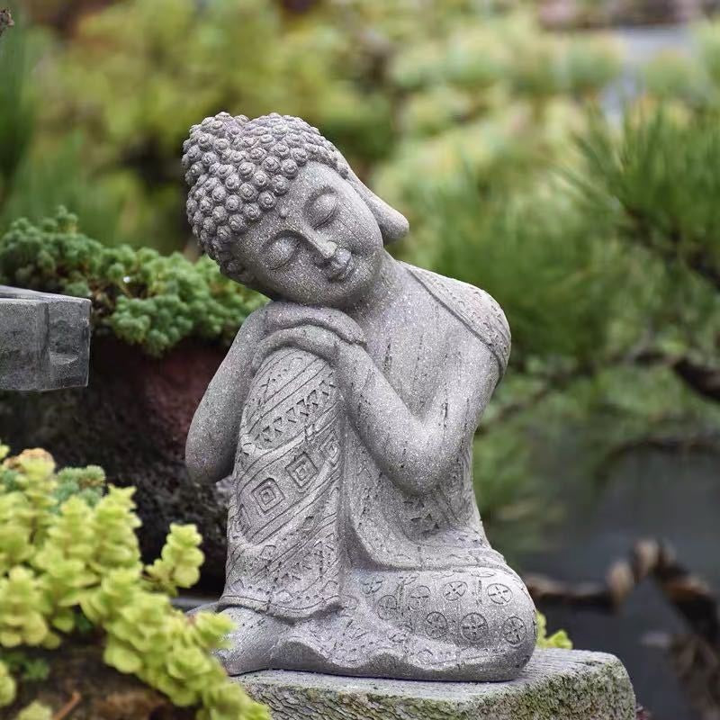 Estatua de Buda Zen de resina, maceta para flores, paisaje de patio, diseño de balcón, decoración de jardín