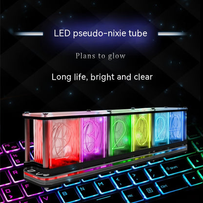 Light Pipe Digital Clock Creative RGB Full Color Diy Decoration Creative Gift