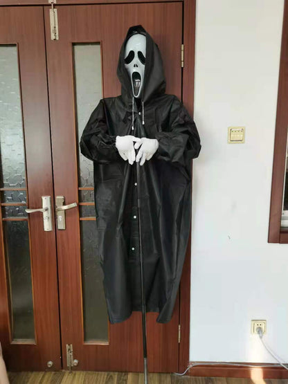 Adorno de hierro para decoración de Halloween con forma de calavera que grita y fantasma aterrador