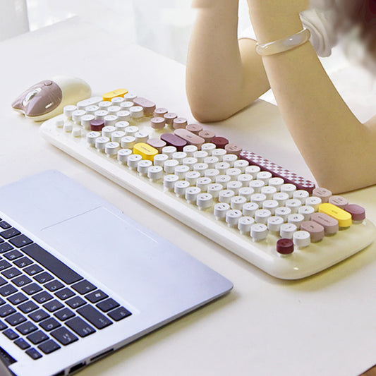 Cartoon Cute Wireless Keyboard And Mouse Set