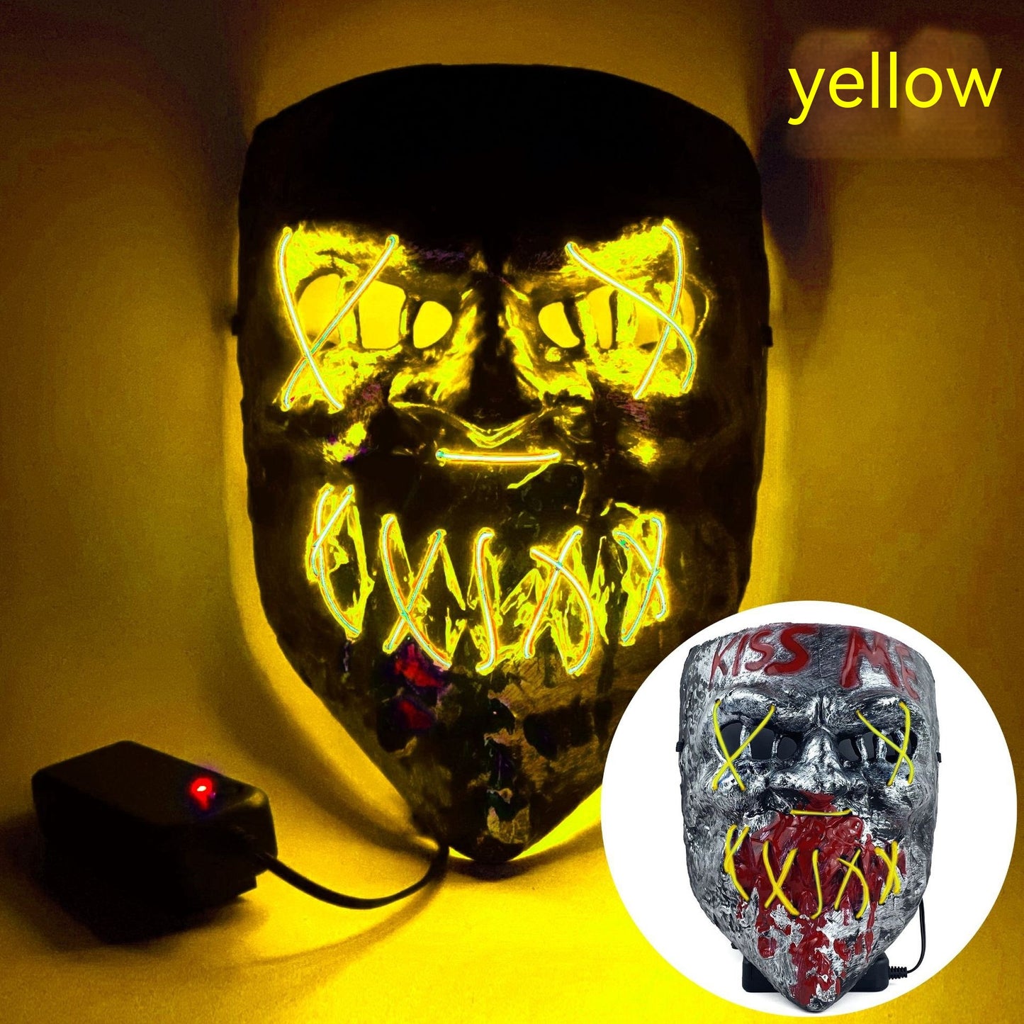 Masque LED froid, accessoire d'horreur d'Halloween