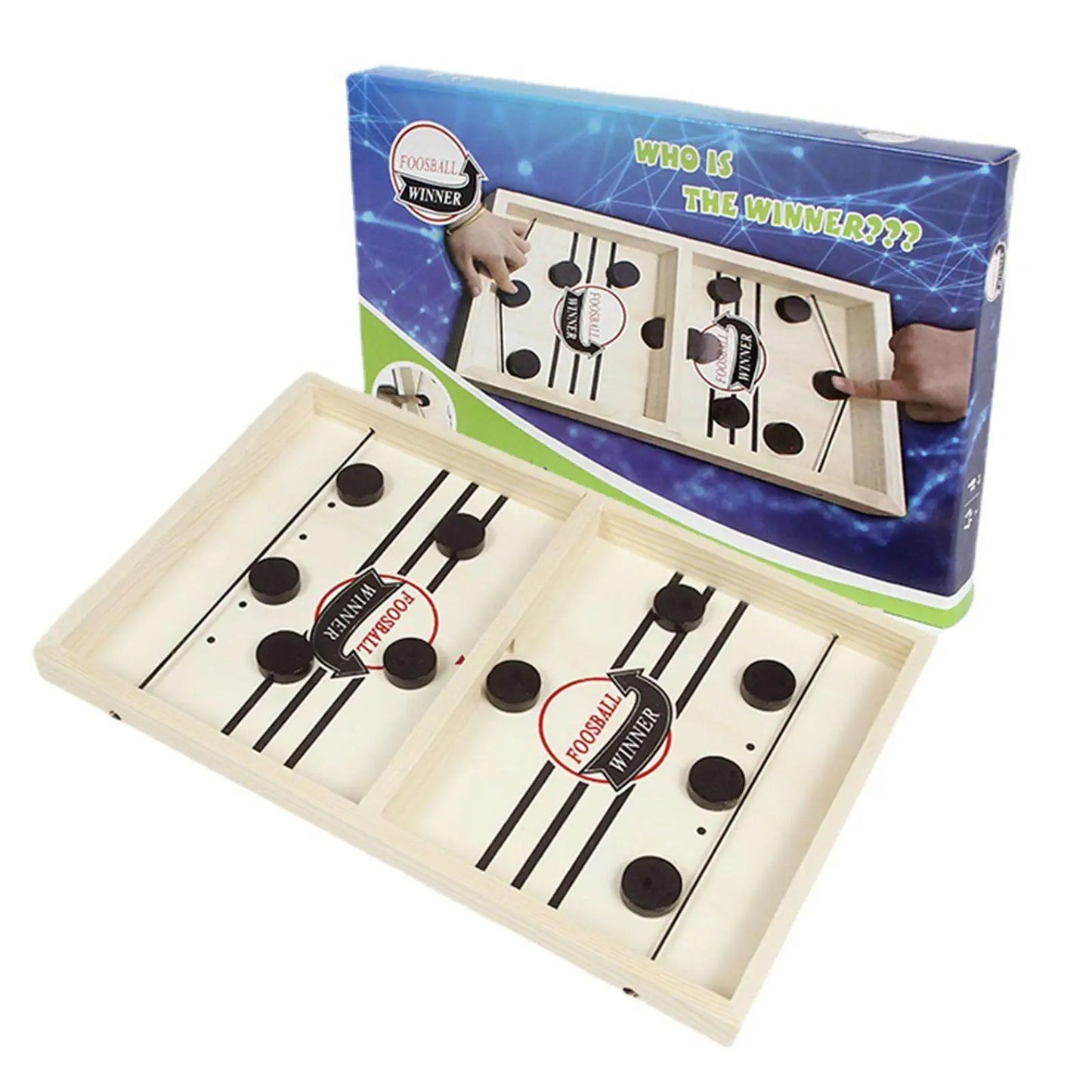 Jeu de rondelle de fronde rapide, jeu de hockey en bois, table de super baby-foot, jeu de fronde gagnant d'interaction parent-enfant de combat de bureau, jouets de jeu familial pour adultes et enfants